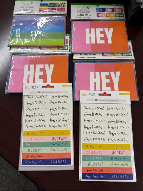 Celebrate It Other - Celebrate It Bright 'HEY' Card Sets with Multicolor Sticker Sheets